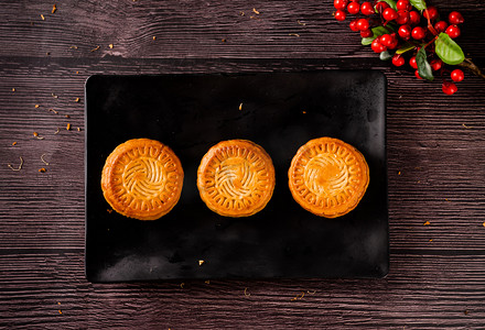 中秋月饼传统美食食品摄影图配图