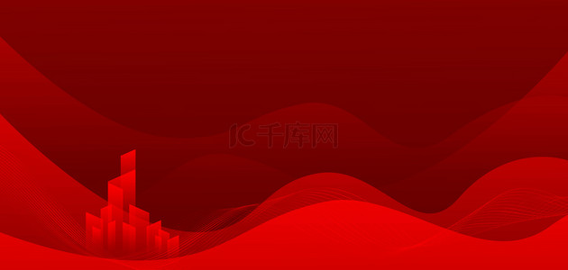 几何红色背景图片_科技几何红色抽象商务banner