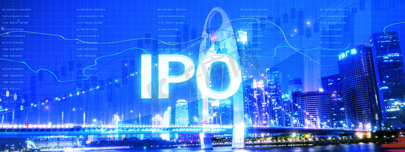 金融城市股票数据IPO夜晚IPO股票炒股摄影图配图
