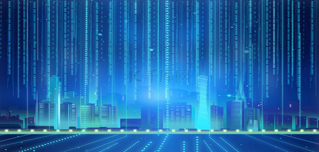 科技线条城市蓝色大气科技背景图片_数字科技 城市蓝色大气背景