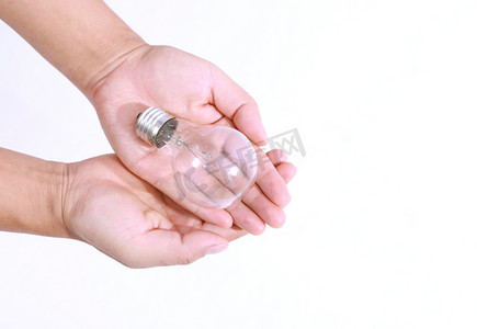 环保手灯泡节能低碳摄影图配图