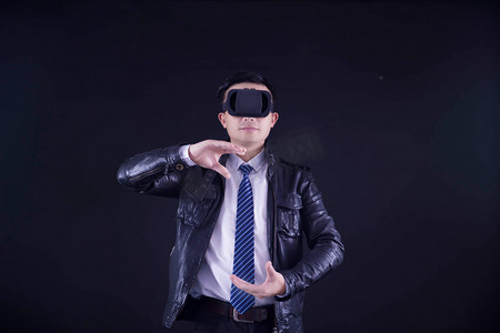 人像VR虚拟人像眼镜科技摄影图配图