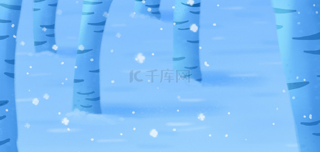 雪天树挂背景图片_雪地森林下雪树木