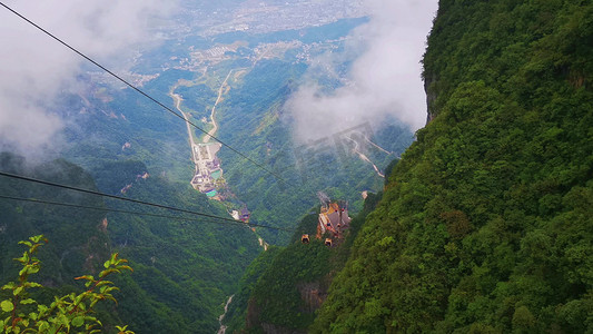 实拍湖南张家界天门山