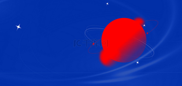 红蓝撞色背景图片_克莱因蓝几何圆环