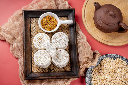 中式美食糕点重阳节营养米糕摄影图配图
