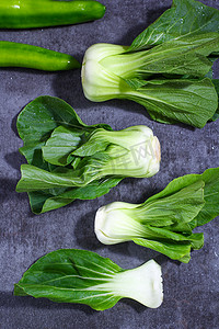 蔬菜棚拍上海青小白菜创意摄影图配图