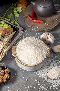 营养大米食材谷物粮食摄影图配图