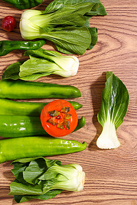 蔬菜棚拍上海青多个物体创意摄影图配图