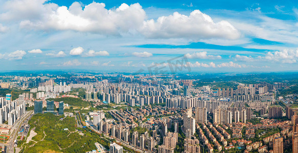 城市建筑中午贵州贵阳城市风貌全景摄影图配图