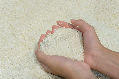 大米米饭白米米粒食物摄影图配图