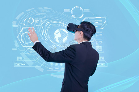 创意合成科技VR虚拟科技人工智能摄影图配图