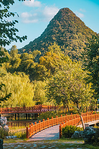 公园中午广西省柳州市都乐岩风景区风光景区在拍摄摄影图配图