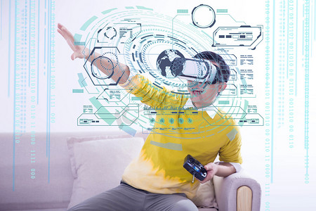 VR创意合成科技虚拟科技人工智能摄影图配图