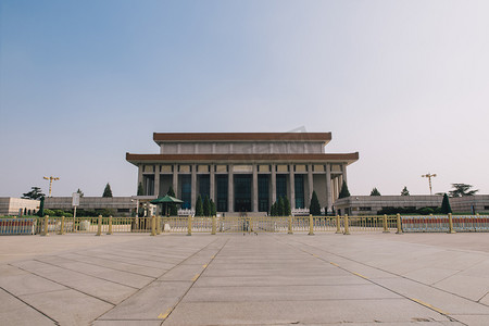 北京毛泽东纪念堂下午纪念堂人物纪念博物馆景物建筑摄影图配图