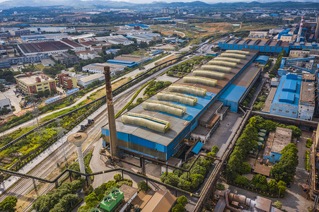 钢铁厂白天柳钢焦化厂广西柳州航拍摄影图配图