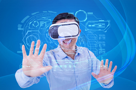 创意合成VR创意合成虚拟科技人工智能VR摄影图配图