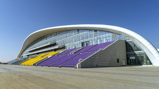 赛马场看台上午看台室外素材摄影图配图