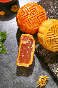 美食中秋时节中秋月饼团圆圆的摄影图配图