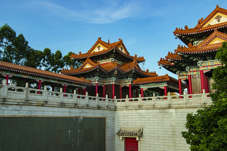 花都摄影照片_广州花都区圆玄道观道教古风建筑摄影图配图