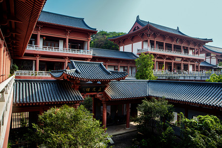 广州市花都华严寺寺庙古建筑群摄影图配图