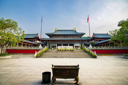 广州花都区华严寺寺庙古风建筑摄影图配图