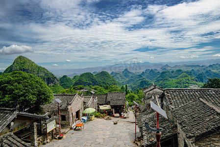 广东志愿摄影照片_广东清远千年瑶寨古建筑村庄摄影图配图