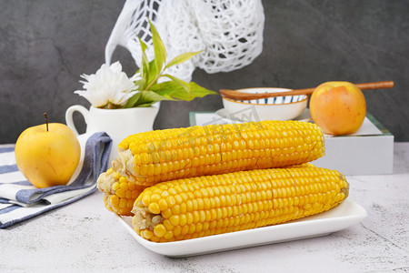 清甜营养黄玉米粗纤维食材摄影图配图