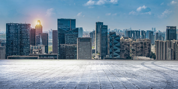 城市建筑城市地面展示白天城市建筑城市地面展示摄影图配图