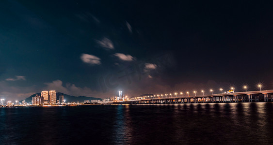 城市建筑夜景海岸风光摄影图配图