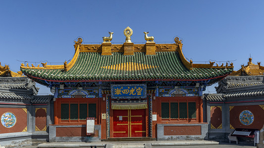 席力图召上午寺庙秋季素材摄影图配图