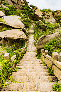 九顶铁槎山白天石阶景区旅游摄影图配图