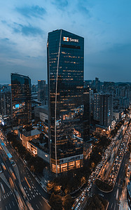 广州太古汇商务办公下午建筑楼顶拍摄摄影图配图