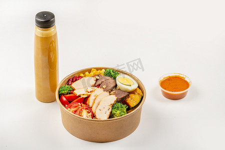 品质午餐营养美味健康轻食凯撒沙拉摄影图配图