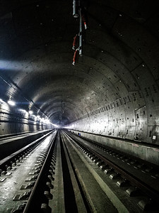 城市交通地下隧道地铁夜晚隧道地下建筑摄影图配图
