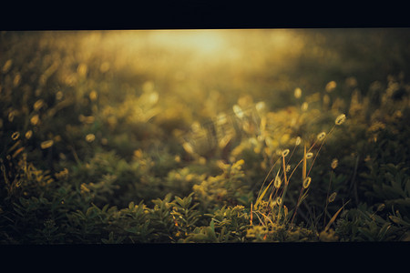 黄昏逆光植物夕阳草室外静物摄影图配图
