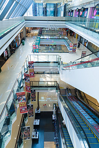 商场购物全天上下扶梯商场购物摄影图配图
