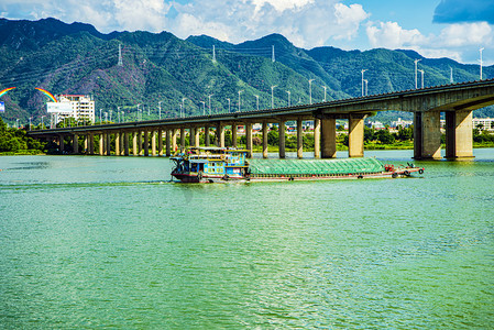 清远英德北江浈阳大桥高架桥摄影图配图