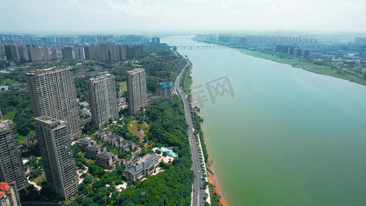 湖南长沙湘江沿岸城市风光风景