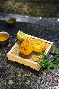 甜品糕点中秋月饼传统节日户外摄影图配图