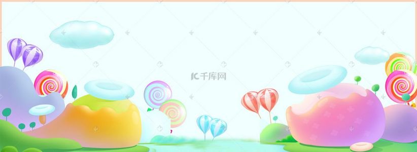 可爱卡通糖果背景图片_糖果可爱风banner
