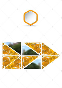 几何晶体背景图片_金色晶体模糊街景几何封面组合背景