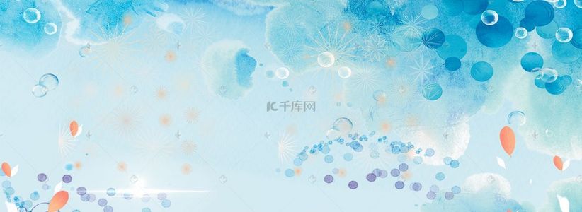 梦幻蓝色花背景图片_平面设计浪漫蓝色海报背景