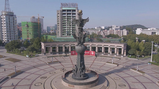 震撼广角地标建筑鸠兹鸟