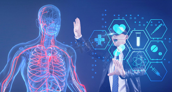 人体器官3摄影照片_VR科技医疗无VR医疗合成无摄影图配图
