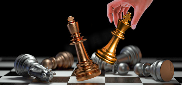 企业文化商业博弈对抗白天国际象棋博弈下棋摄影图配图