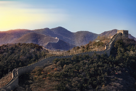 长城秋天摄影照片_北京长城秋色旅游景点摄影图配图