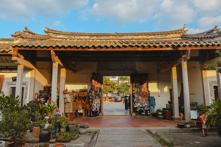 潮汕房子特色德安里屋檐摄影图配图