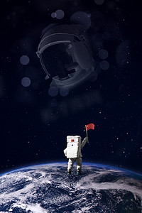 神舟航天摄影照片_航天工程航天梦夜晚航天员宇航员太空宇宙飞天摄影图配图
