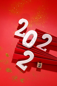 新年快乐2022年摄影照片_过年新春2022数字创意传统元素摄影图配图